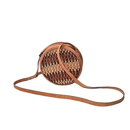 Round Sisal Sling Bag