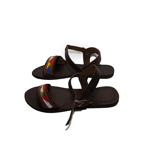Brown Leather Laced Sandals